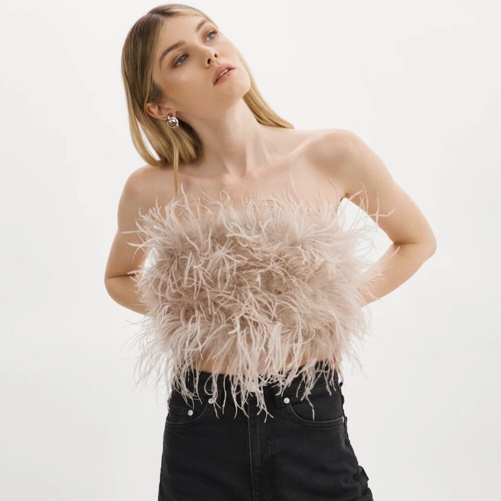 Lamarque Zaina Pink feather bustier